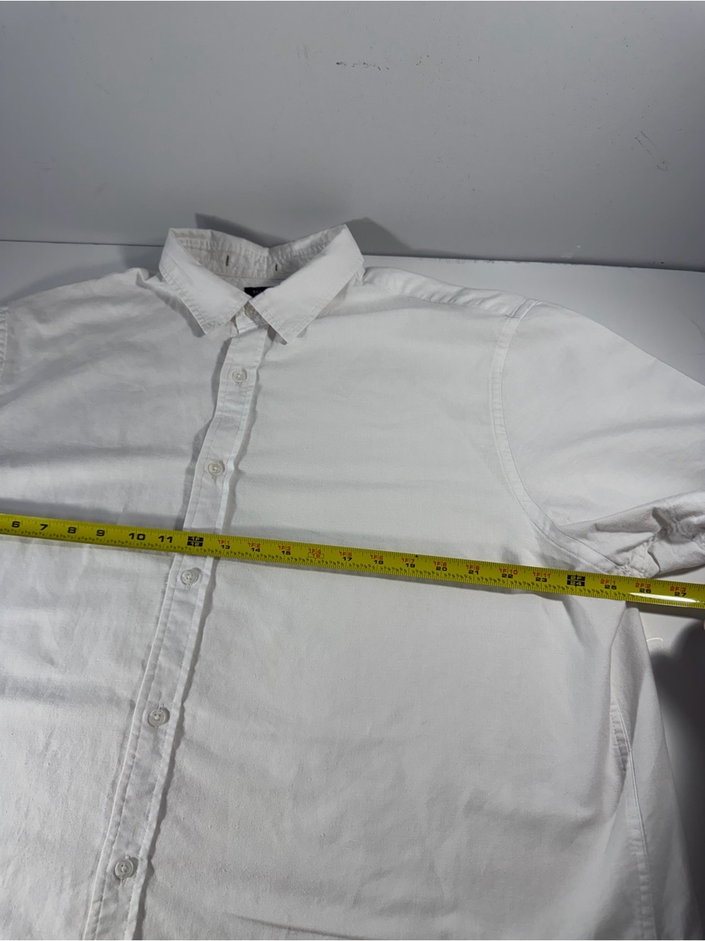 Banana Republic White Short-Sleeve Button-Down Shirt XXL Linen Blend - Picture 5 of 8